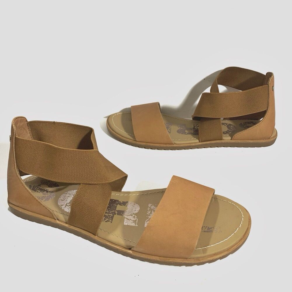 Sorel Leather Strap Ella Gladiator Flat Sandals Size 9 Women’s